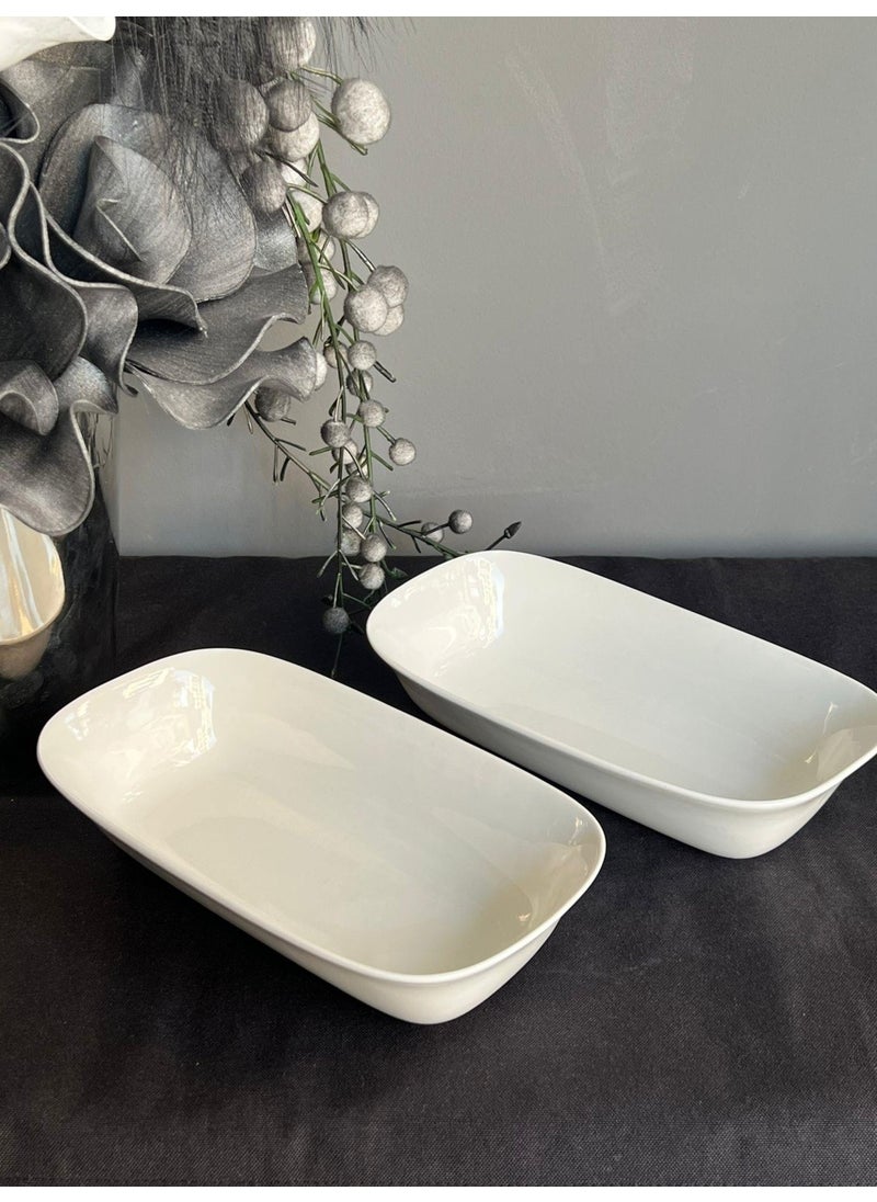 Rossev Pera Porcelain Rectangular Deep Presentation Plate  - Image 2
