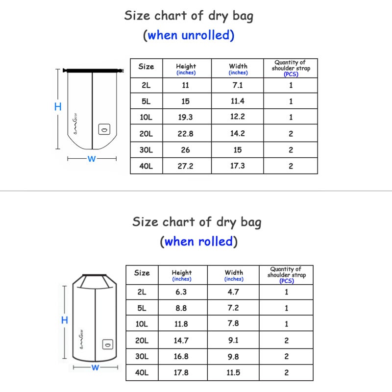 OMGear Waterproof Dry Bag Backpack Waterproof Phone Pouch 40L/30L/20L/10L/5L Floating Dry Sack for Kayaking Boating Sailing Canoeing Rafting Hiking Camping Outdoors Activities (camouflage1, 10L) - Image 2