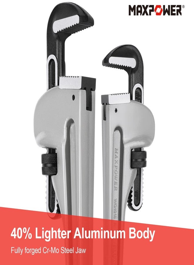 مفتاح أنابيب MAXPOWER مقاس 18 بوصة، مفتاح سباكة من الألومنيوم عالي التحمل - Image 3