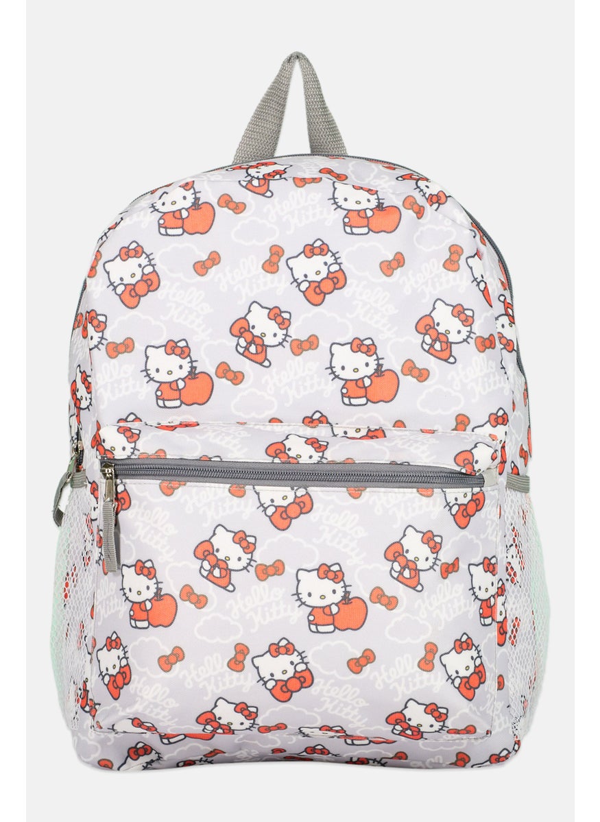 Hello Kitty Women Brand Logo Backpack 43 H x 39 L x 11 W cm, Grey Combo  - Image 1