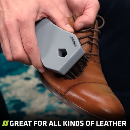 VIKING Leather Cleaner Brush, Horsehair Bristles for Car Interior, Cleaning Brush for Car and Home, Grey, 6.5 x 2.8 x 2 inch - Image 5