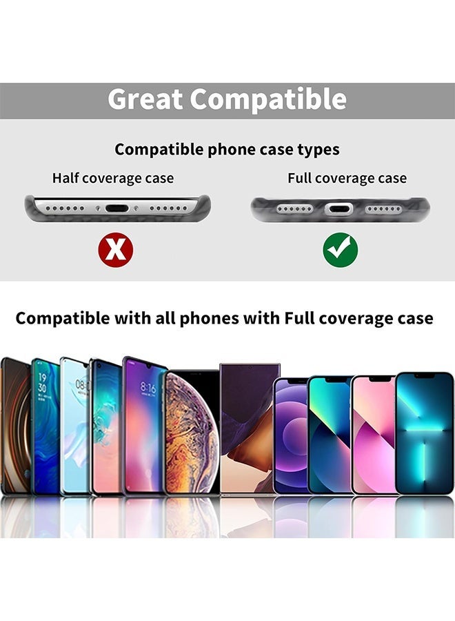 SUNDAREE حلقة تثبيت الهاتف لأيفون، رقعة حبل الهاتف، قطعة استبدال حزام الهاتف لجميع أغطية الهواتف الكاملة (أسود) - Image 5