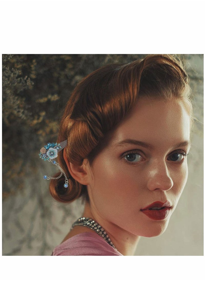 Y&D - Rhinestone Hair Stick Flower Hairpins Chinese Chopsticks Vintage Tassel Sticks Long Retro Crystal Making Accessories for Women Girls - Image 1
