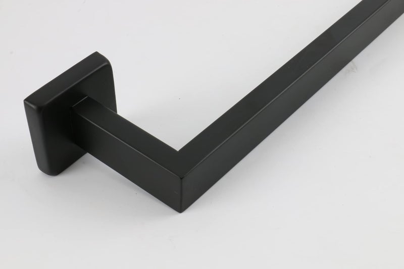 TocTen Bath Towel Rack - Square Base Thicken SUS304 Stainless Steel Towel Bar for Bathroom, Bathroom Accessories Towel Rod Heavy Duty Wall Mounted Towel Holder. (Black, 16) - Image 4