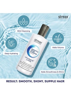 Streax Professional Vitariche Care Smooth & Shine Shampoo For Women| Nourishing Biovit-A-OX Hair Shampoo | Infused with Silk Proteins| Ideal for Normal to Dry & Frizzy Hair| 300ml Bottle  - Image 4