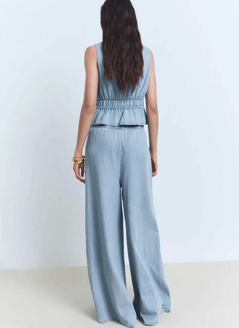 MANGO Lyocell Palazzo Trousers