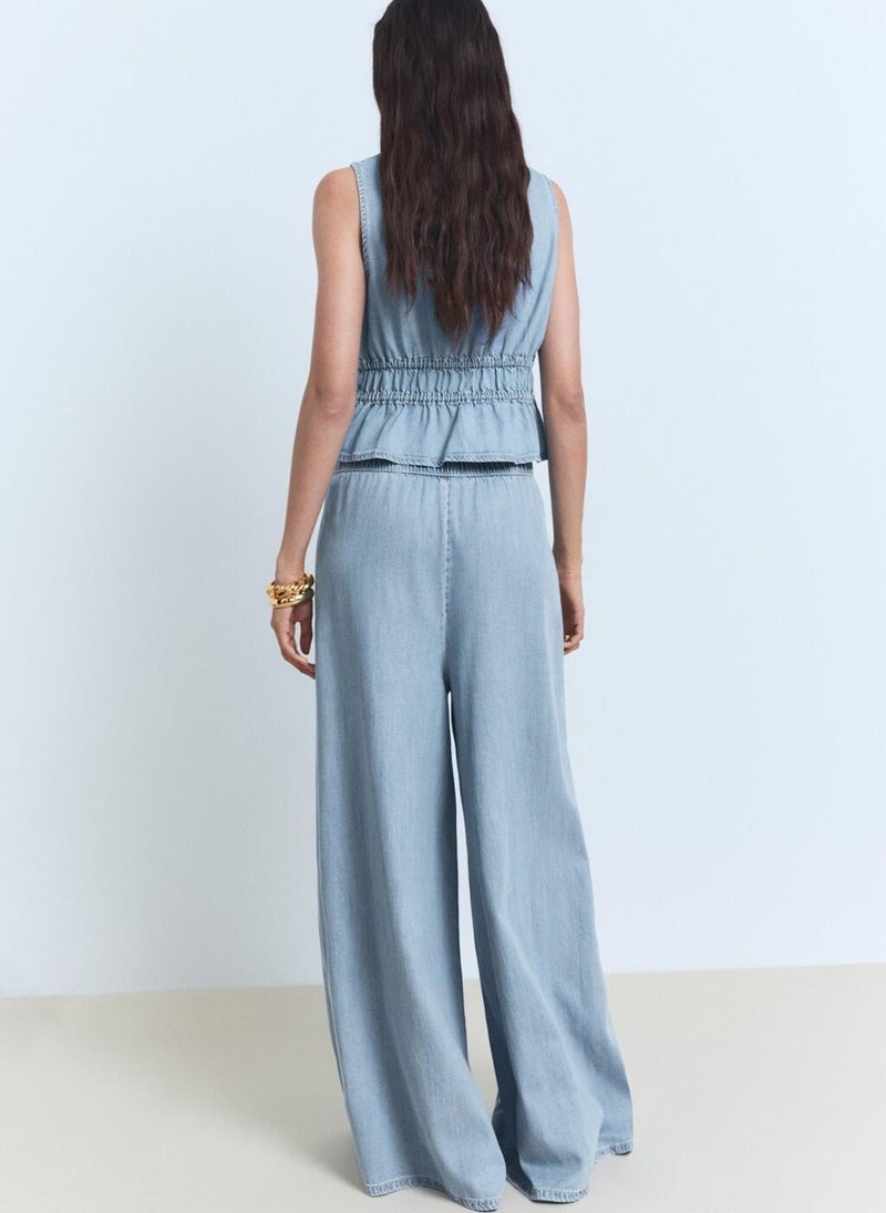 MANGO Lyocell Palazzo Trousers  - Image 2