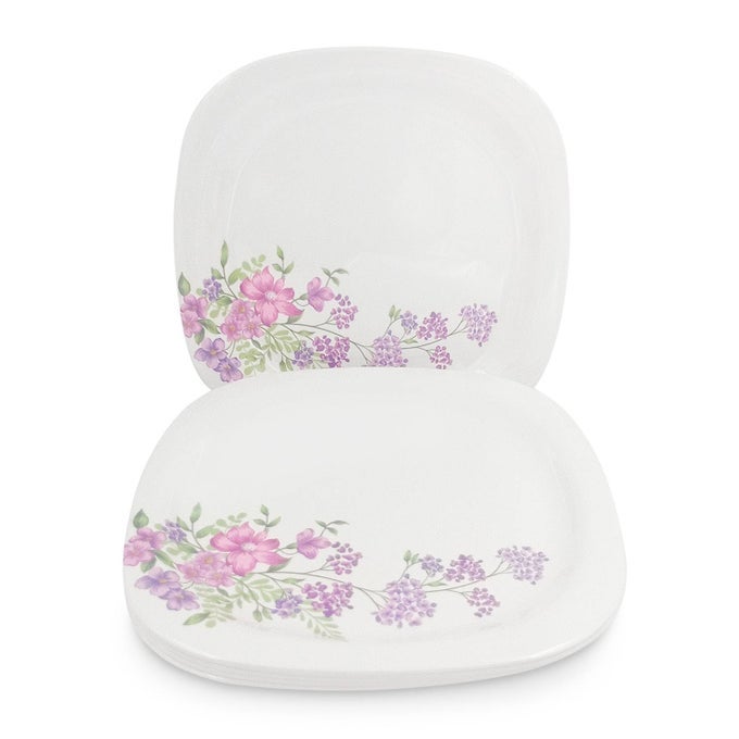 | PURE MELAMINE | BUFFET PLATE SET  LILAC FLOWER 12.5 (6 NOS.) | STAIN FREE, GLAZED FINISH