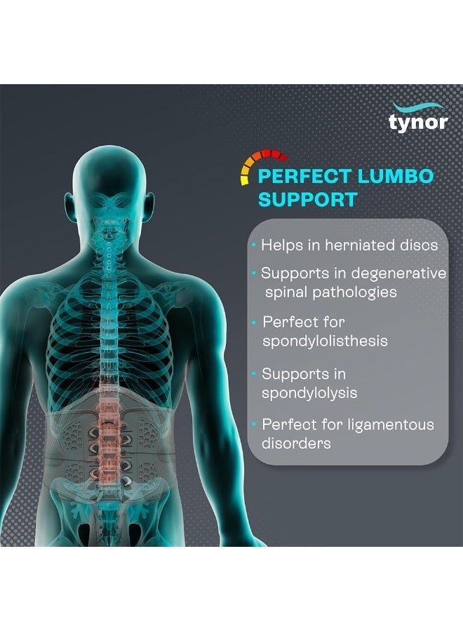تاينور دعّامة الظهر TYNOR Lumbo Lacepull، رمادي، مقاس صغير (SM)، قطعة واحدة - Image 2