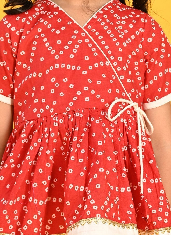Saka Designs كُرتا بنهاني مطبوع للفتيات مع بنطلونات دهوتي - Image 3