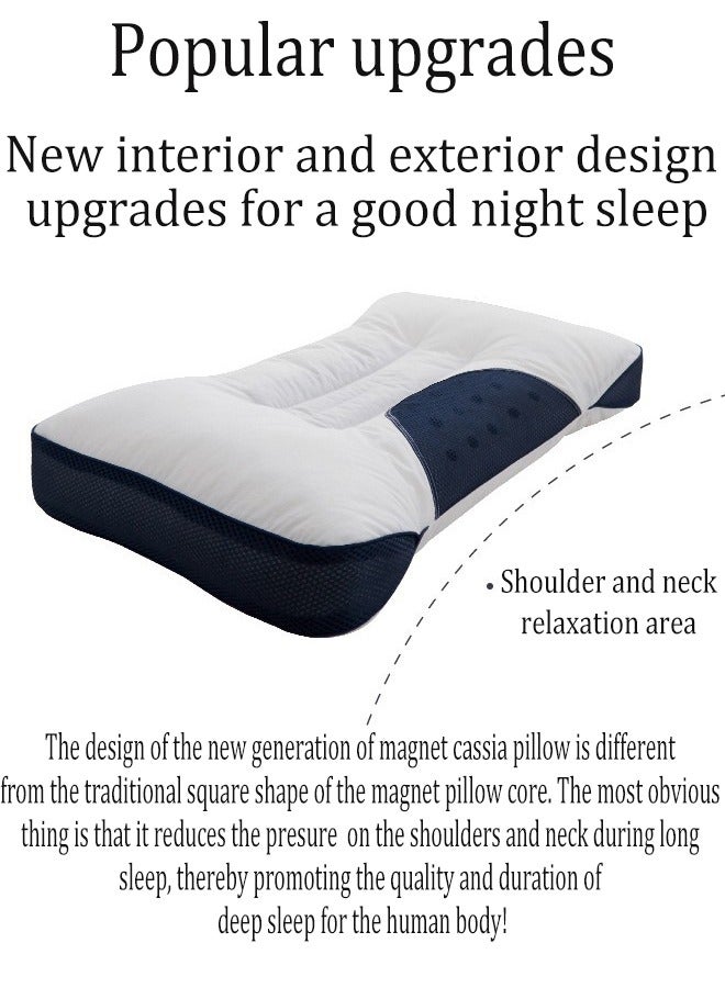 زي سي إم - هابي وسادة كاسيا القطنية المريحة للغاية لدعم عنق الرحم الأمثل والنوم السعيد 48 * 74 سم - Image 4