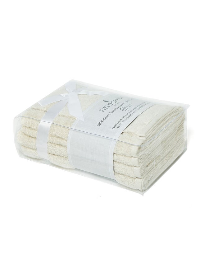 FIELDCREST 6-Piece Plain Bath Towel 500 Gsm 500 Gsm Ivory - Image 5