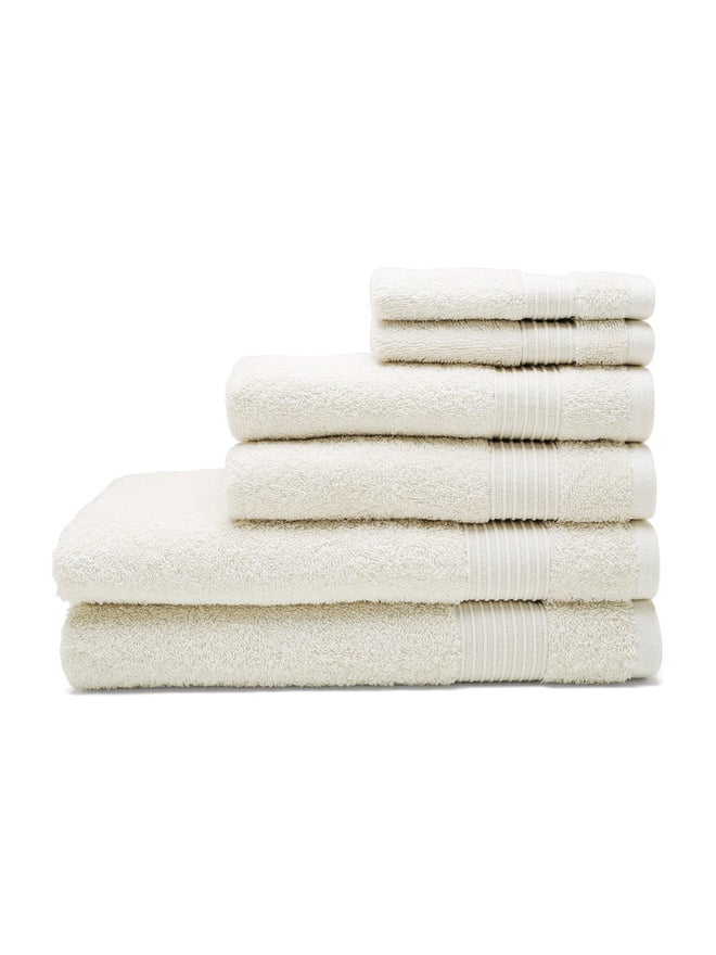FIELDCREST 6-Piece Plain Bath Towel 500 Gsm 500 Gsm Ivory - Image 1