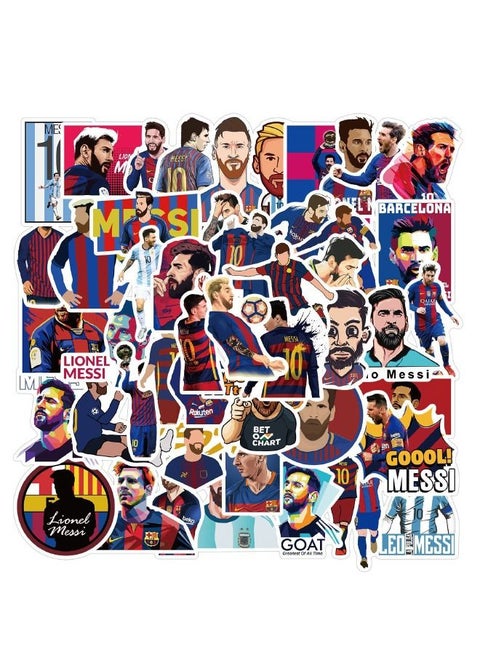 50PCS Messi Stickers, Football Star Lionel Messi Sticker, Waterproof Stickers for Laptop,Skateboard, Water Bottles,Computer,Phone,Guitar, Stickers for Kids Teens Adult