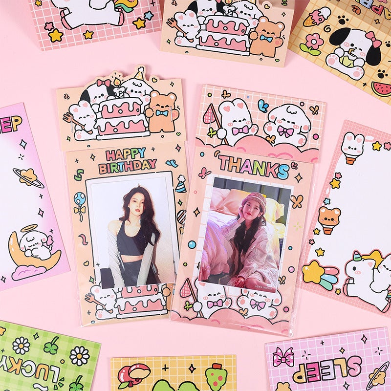 Yueshi New Ins Style Series Cartoon Card Packaging Material Hard Card Back Small Card Card Head Gift Card - Image 3