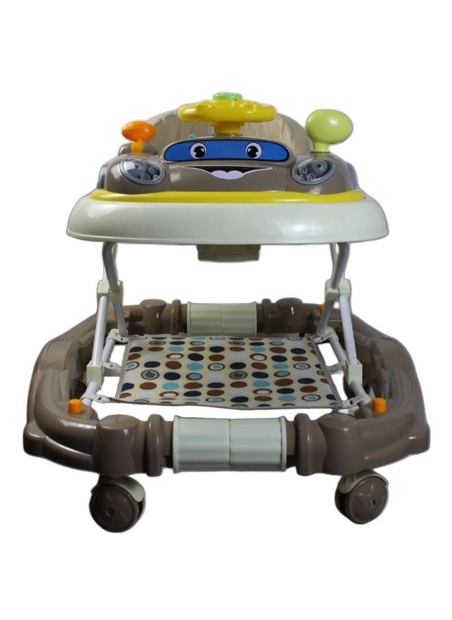 Rally Foldable Soft Cushioned Seat 2 In 1 Baby Walker Rocker  Brown  - Image 3