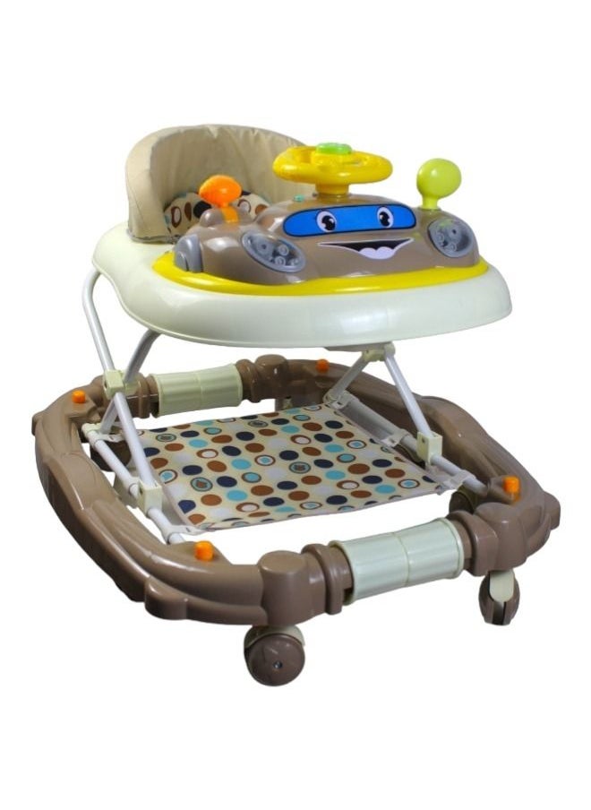 Rally Foldable Soft Cushioned Seat 2 In 1 Baby Walker Rocker  Brown  - Image 1