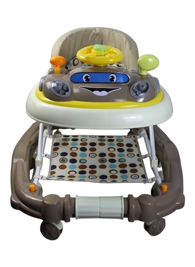 Rally Foldable Soft Cushioned Seat 2 In 1 Baby Walker Rocker  Brown  - Image 2