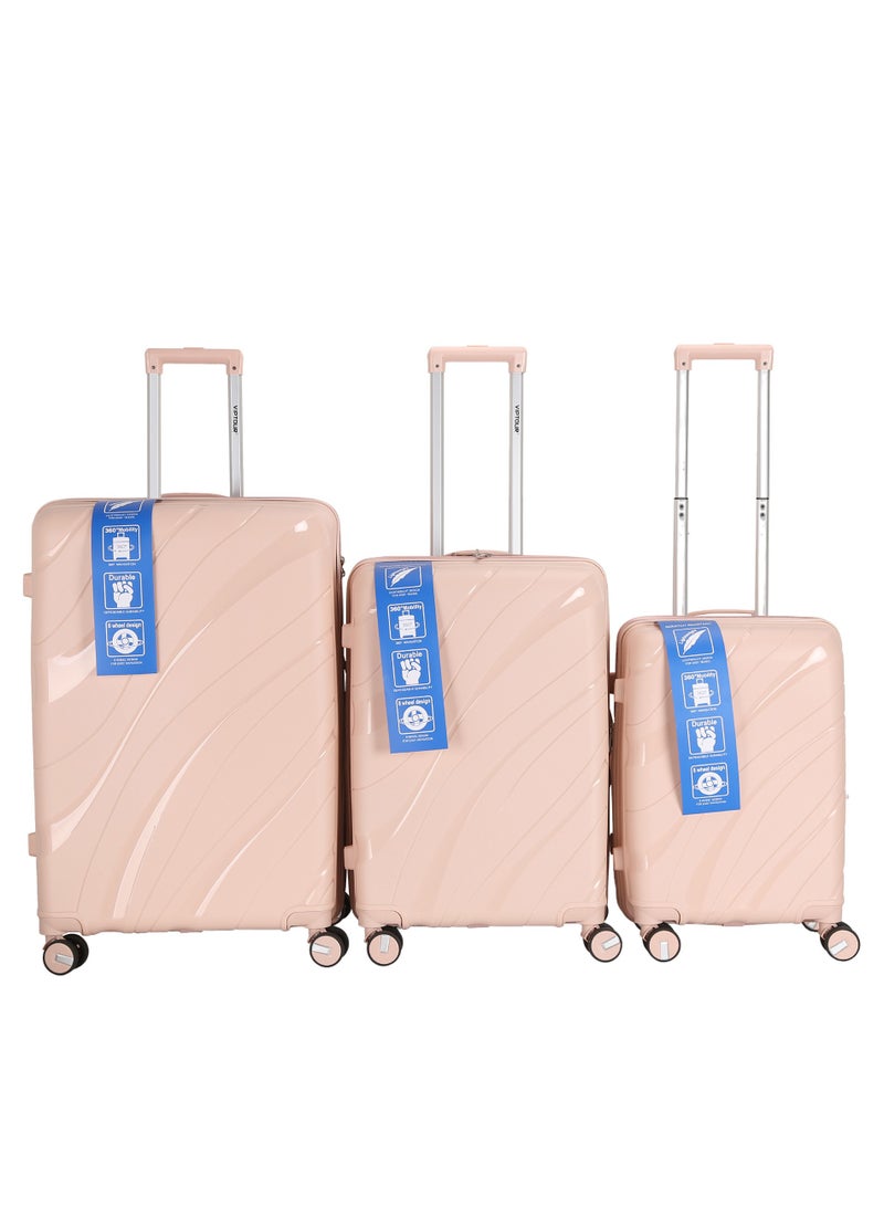 VIPTOUR 3 PCS Polypropylene Softside 360 degree Spinner Wheels Trolley Luggage Set with TSA Lock 20/24/28 Inch - Image 1
