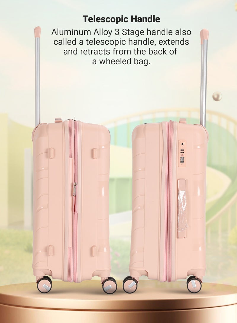 VIPTOUR 3 PCS Polypropylene Softside 360 degree Spinner Wheels Trolley Luggage Set with TSA Lock 20/24/28 Inch - Image 2