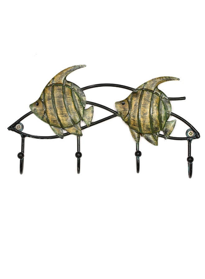 NIBEMINENT Wall Hanging Fish Style Hook Black/Green 25 x 5centimeter  - Image 1