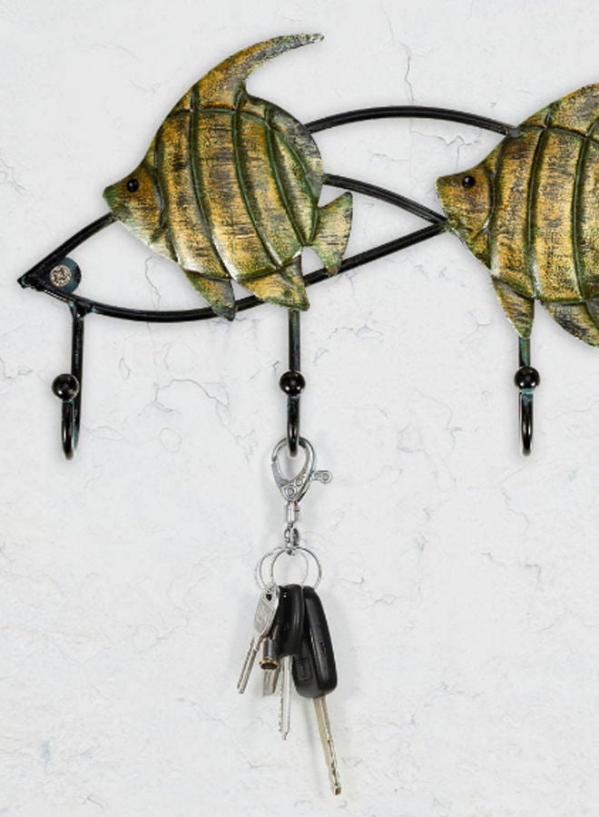 NIBEMINENT Wall Hanging Fish Style Hook Black/Green 25 x 5centimeter  - Image 2