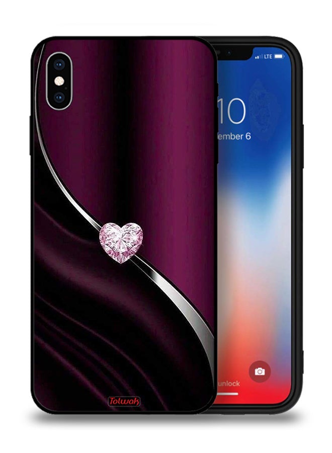 Tolwak Apple iPhone XS Max Protective Case Diamond Heart - Image 1