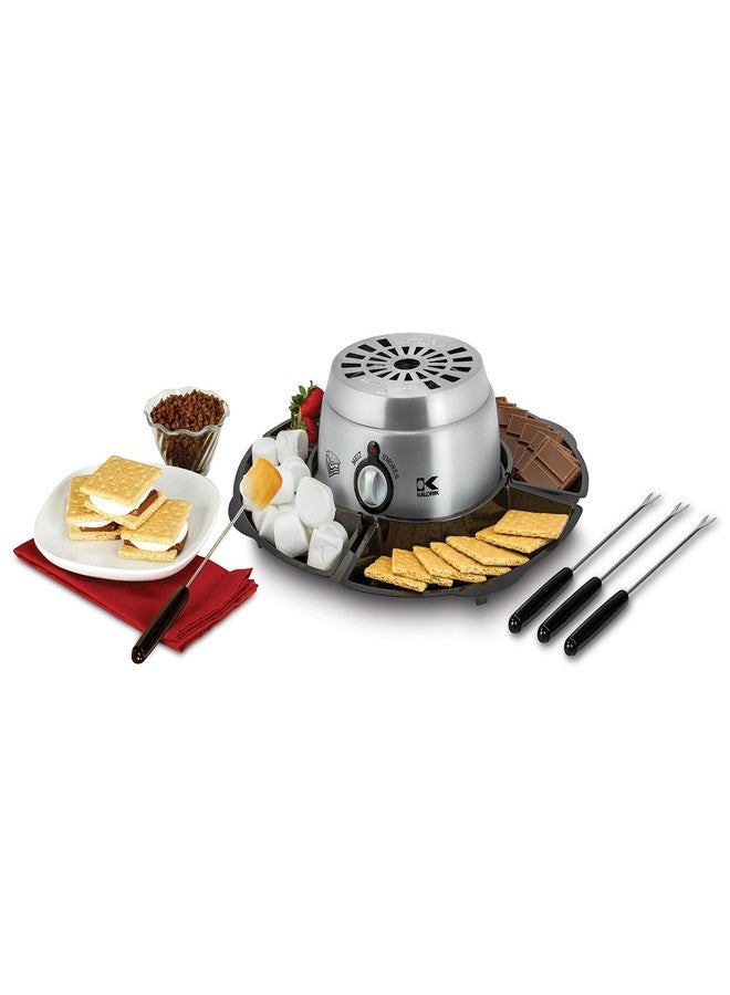 Kalorik 2-in-1 Smores Maker, with Chocolate Treat Fondue Melt Feature, Includes Fork and Tray Set, Stainless Steel - Image 1
