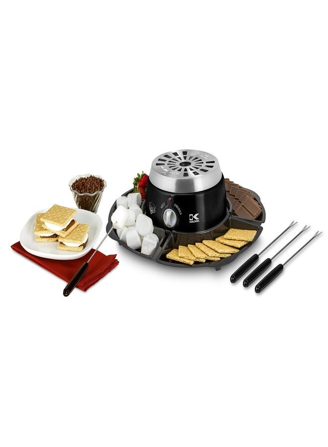 Kalorik 2-in-1 Smores Maker, with Chocolate Treat Fondue Melt Feature, Includes Fork and Tray Set, Stainless Steel - Image 4