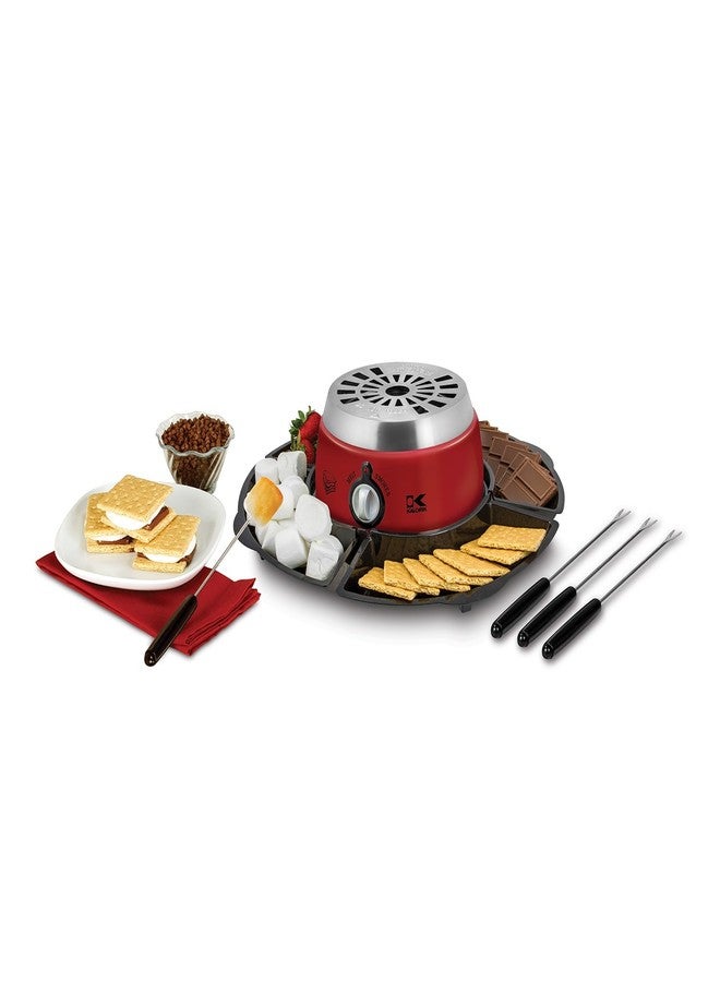 Kalorik 2-in-1 Smores Maker, with Chocolate Treat Fondue Melt Feature, Includes Fork and Tray Set, Stainless Steel - Image 3