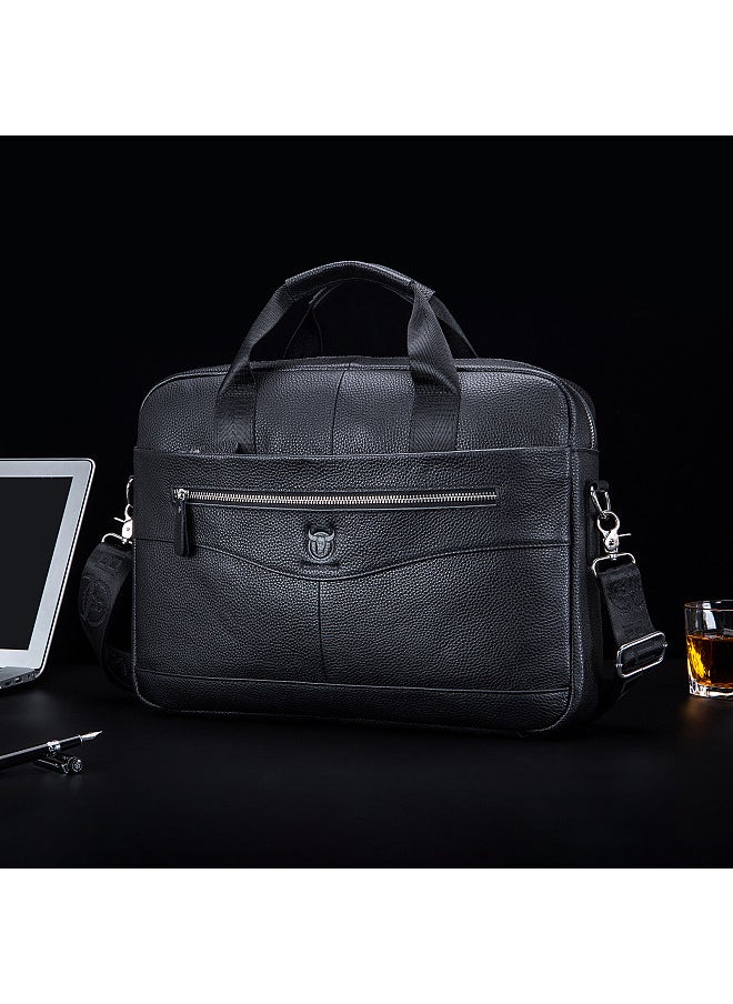 BULLCAPTAIN - Men Leather Messenger Bag Satchel Bag Crossbody Shoulder Bag for Office School College Business Travel Bag - Image 1