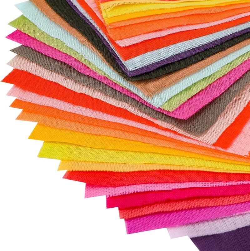 Konsait 100 Pieces 4 x 4 Multicolored Cotton Fabric Precut Fabric Squares Bundles for Sewing Craft Assorted Colors Quilting Patchworks for DIY Scrapbooking Cotton Blended Cloth - Image 3