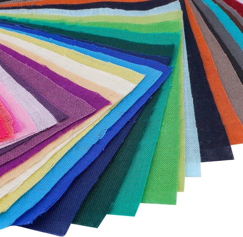 Konsait 100 Pieces 4 x 4 Multicolored Cotton Fabric Precut Fabric Squares Bundles for Sewing Craft Assorted Colors Quilting Patchworks for DIY Scrapbooking Cotton Blended Cloth - Image 5