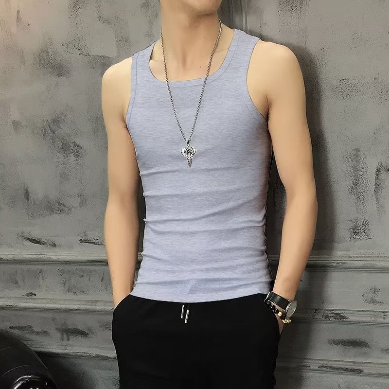 Mens Athletic Vest Sleeveless Fitness Tank Top Brown  - Image 4