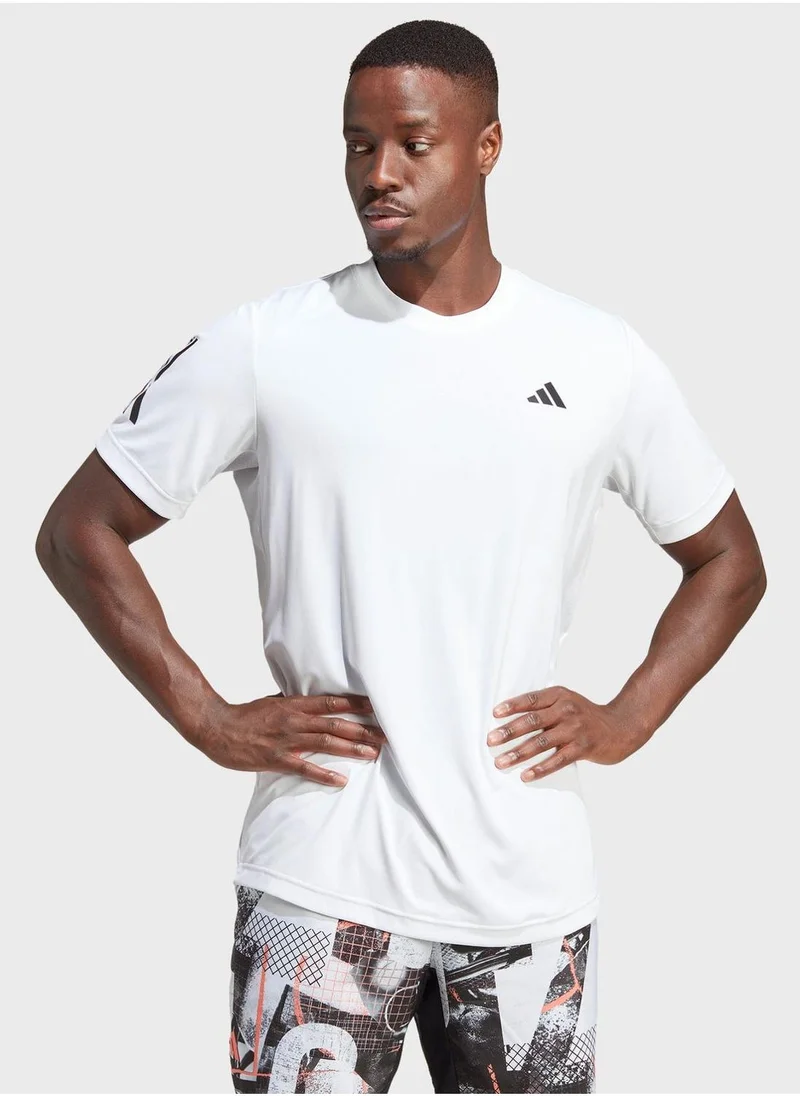 Adidas Club 3 Stripe Tennis T-Shirt