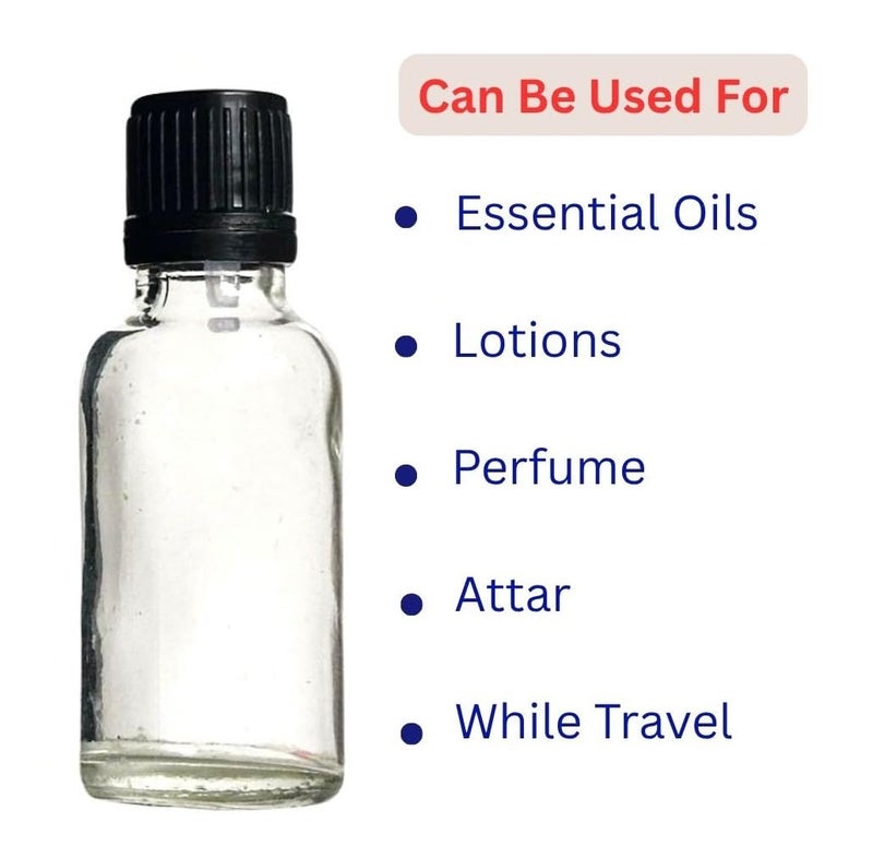 Vow 15ml Clear Glass Euro Dropper Bottle with Black Sleeve n Rubber Teat Leakproof Travel Bottle for Oils, Perfumes, Serums n Cosmetics_Pack of 3 - Image 4