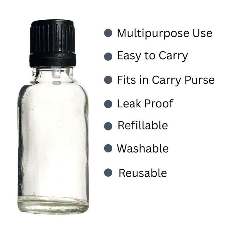 Vow 15ml Clear Glass Euro Dropper Bottle with Black Sleeve n Rubber Teat Leakproof Travel Bottle for Oils, Perfumes, Serums n Cosmetics_Pack of 3 - Image 5