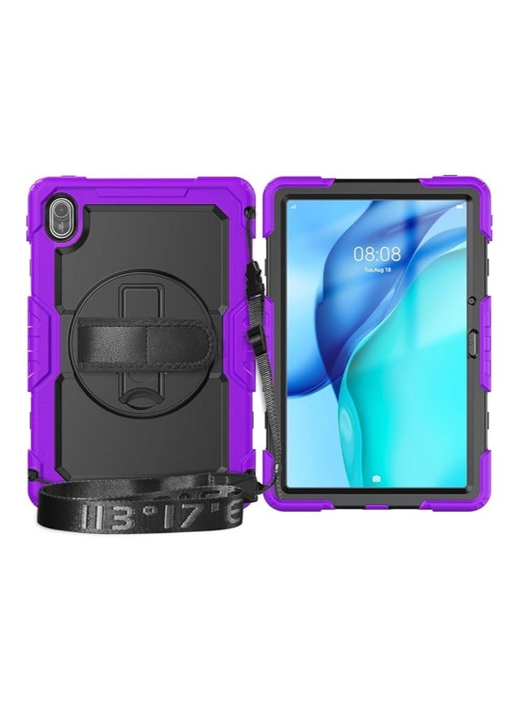 Huawei MatePad SE 11 (2024) 11-inch Protective Case 【Built-in Screen Protector】 360° Rotatable Stand Heavy-Duty Shockproof Case with Hand/Shoulder Strap