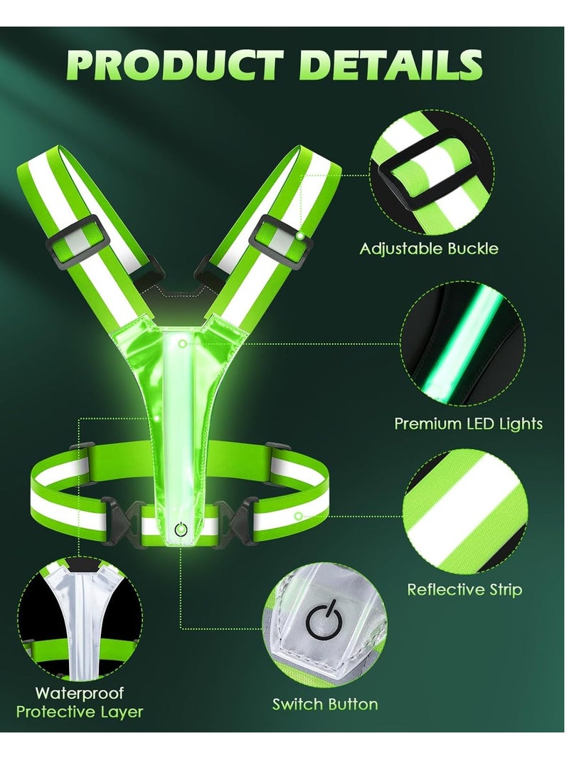 Furtey Reflective Vest Gear-Running Vest with Pocket to Contain Mobile Phone and Keys,3 Light Modes,USB Rechargeable,Adjustable Waist Shoulder Suitable for Night Outdoor Working,Night Walking,Joggi  - Image 5
