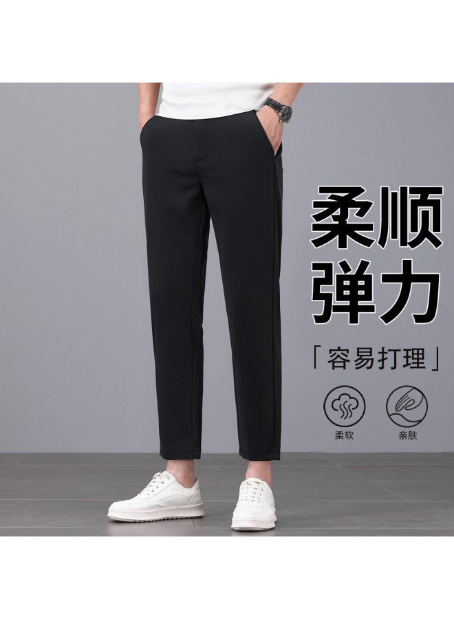 FOLUNSI classic Versatile Men's Casual Pants - Business Minimalist Stretch Commuter Straight-leg Ankle-length Trousers - Image 2