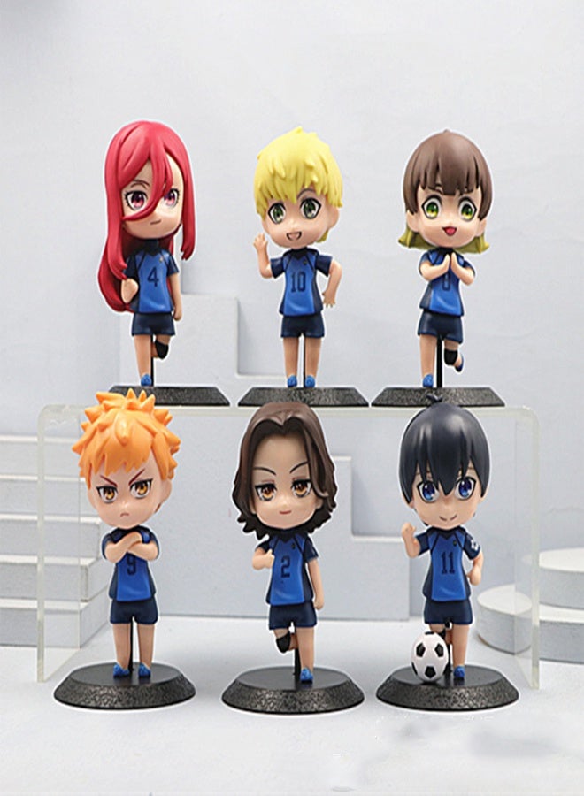 عام 6 قطعة أنيمي الأزرق قفل شخصية نموذج مجموعة المواد البلاستيكية أصيلة تصميم مثالية للشباب - Image 1