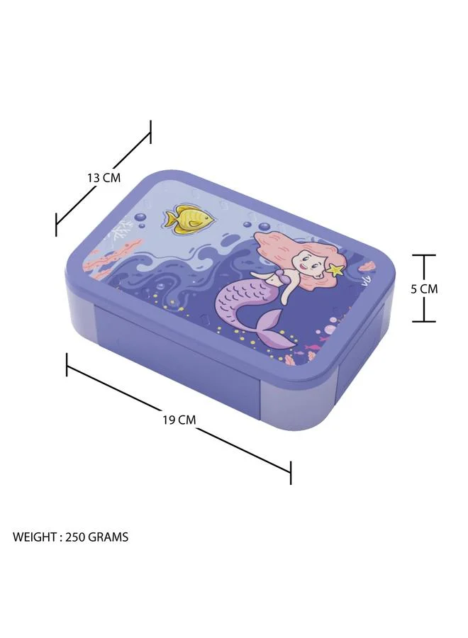 PEARL Kids Mermaid Print Plastic Bento Box, Small