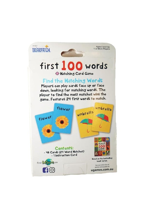 Briarpatch, First 100 Words Matching, Kids Early Learning Card Game Activities, Travel Game for Preschoolers and Family, Ages 2+ - Image 2