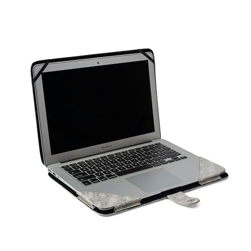 ENTHOPIA 14 Inches Folio Laptop Case Cover Vegan Leather Compatible for MacBook, Lenovo, Hp, Dell &Other Notebooks - Grey - Image 3