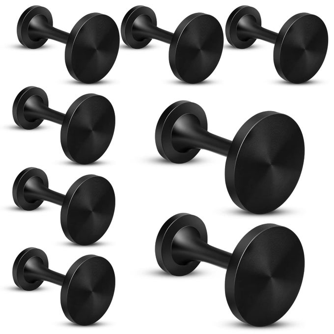 Curtain Holdbacks 8 Pack Curtain Tieback Hooks for Drapes Round Drapery Holdbacks Pullbacks Metal Curtain Holders for Wall Black