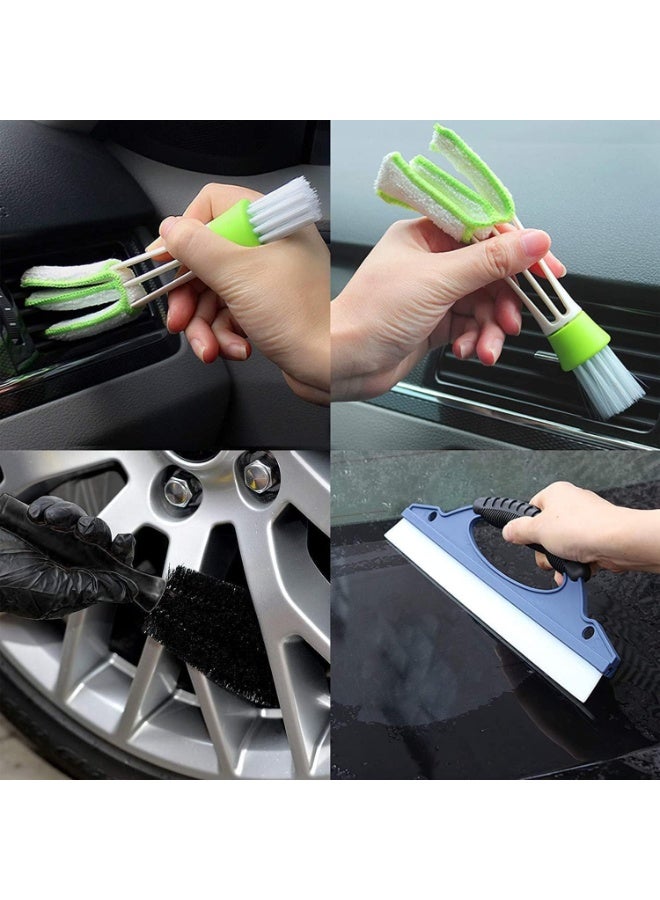Soofam Car Wash Cleaning Tools Kit Car Detailing Set with Wash Mitt Sponge Towels Tire Brush Window Scraper Duster etc,Complete Interior Car Care Kit - Image 2