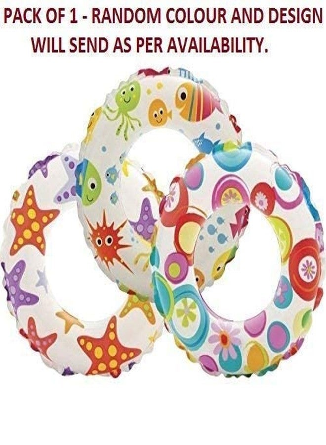 DRAUSS One Piece Girl's Synthetic Digital Printed Swimming Costume in Frock Style with 1 Swimming Cap, 1 Goggles and 1 Swimming Ring. Blue - Image 4