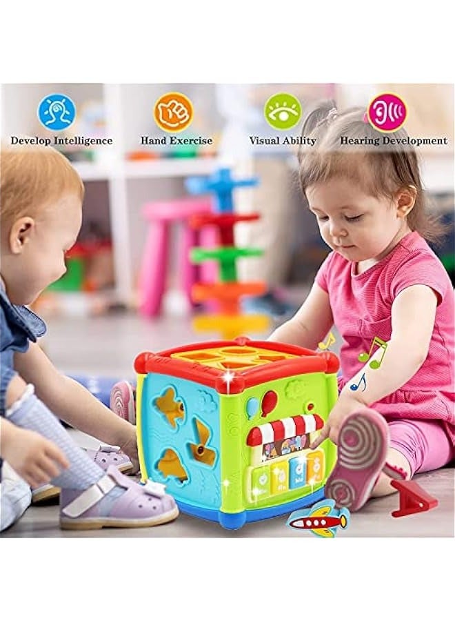 DURKU Baby Activity Cube - Early Development Learning Toy with Music, Flashing Lights, and Shape Sorter - Perfect Gift for 1-3 Year Old Boys and Girls - Image 4