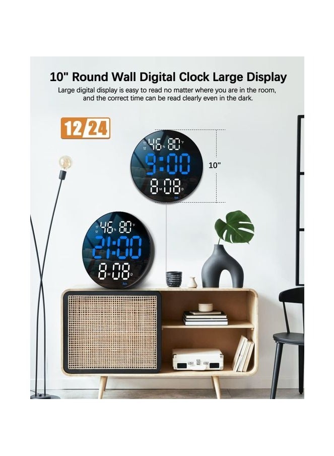 Modern Round Digital Wall Clock with Large LED Display with Remote Control, Auto Brightness, Temperature, Humidity, Alarm, Date, Week, Timer for Living Room Decor - Image 3