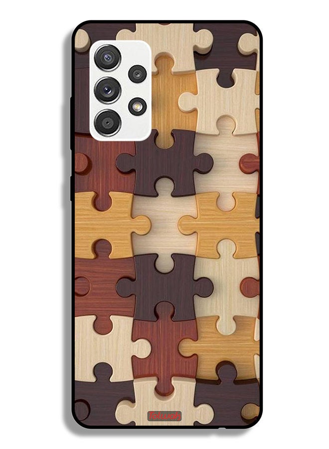 Tolwak Samsung Galaxy M32 5G Protective Case Cover Wooden Pattern - Image 1